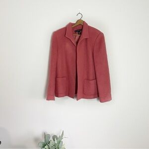 Women's Size: 8 Pink Wool Mohair Blend Open Front Blazer Jacket Office Business